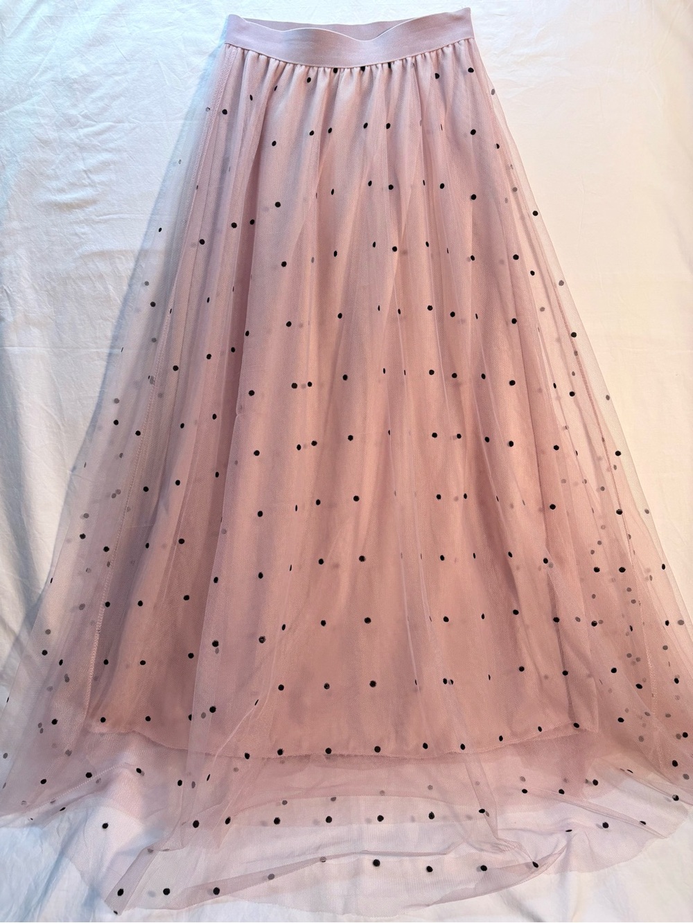 Midi Pink Polka Dot Tulle Skirt